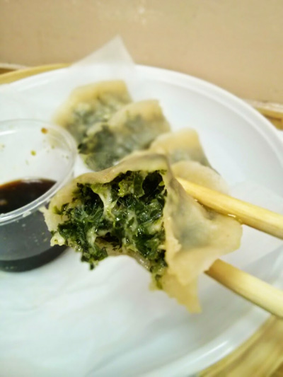 Parnik - pierogi ze szpinakiem